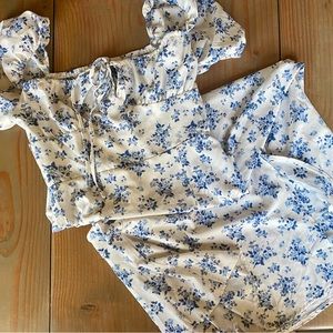 SHEIN Blue and white floral dress